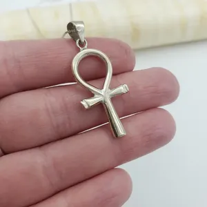 <span class=keywords><strong>Amuleto</strong></span> de acero inoxidable chapado en oro de 18 quilates, collar de Anker egipcio, <span class=keywords><strong>amuleto</strong></span> cruzado personalizado simple y personalizado - Product Image 4