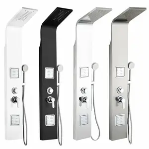 Rain Panel Shower System Bathroom Column Towers Waterfall Spa Jets Smart Shower Wall Panel 304 Stainless Steel Chrome Modern