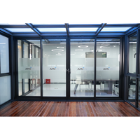 Fenêtres et portes en aluminium AMJ Factory, porte en verre commerciale, porte coulissante en aluminium pour bâtiment commercial