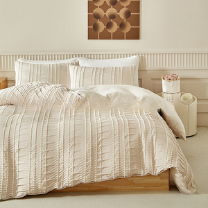 En stock, ensemble de literie blanc à <span class=keywords><strong>fleurs</strong></span>, 3 pièces, ensembles de housses de <span class=keywords><strong>couette</strong></span> rayées avec taies d'oreiller - Product Image 1