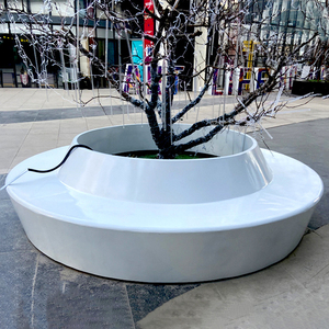 Banc d'extérieur commercial en UHPC personnalisé avec jardinière intégrée pour campus scolaire - Product Image 5