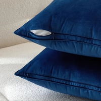Housse de coussin décorative intérieure en velours hollandais tricoté de couleur unie avec bride 18x18 pouces taie d'oreiller douce et confortable pour la maison