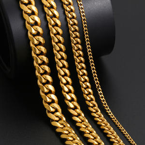 Dropshipping Shopify Lobster Clasp Titanium Steel Cuban <b>Chain</b> Hip Hop Round Polish Necklace Unisex Zircon Jewelry - Product Image 2