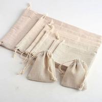 Sac à cordon personnalisé en coton bio et lin, pochette d'emballage écologique, recyclable et idéale pour les emballages cadeaux
