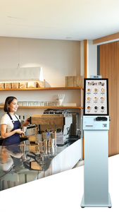 21.5 "Android tự phục vụ <span class=keywords><strong>kiosk</strong></span> thiết bị đầu cuối | Full HD màn hình cảm ứng với mã QR Scanner & 80 mét Máy in hóa đơn cho bán lẻ và quán cà phê - Product Image 2