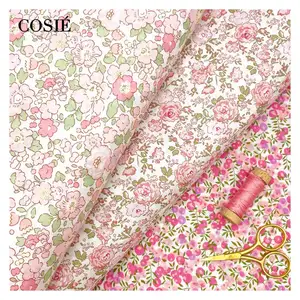Vente en gros Liberté de Londres Tana Lawn Coton <span class=keywords><strong>Wiltshire</strong></span> Étoiles Roses Floraux Rouge Tissu Vitesse Rapide Imprimé Direct Usine - Product Image 1