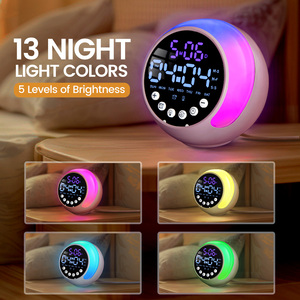 Hỗ trợ TF thẻ AUX âm thanh Hifi Bass Stereo hệ thống âm thanh không dây Soundbar rạp hát tại nhà màu xanh răng loa đồng hồ báo thức nhựa - Product Image 2