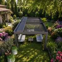 Pergola de luxe en aluminium Sweet Home avec lames orientables automatiques, gazebo bioclimatique imperméable pour espaces de vie de jardin haut de gamme