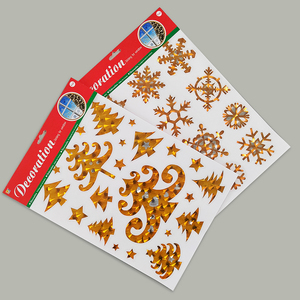 Tùy chỉnh món quà giáng sinh <span class=keywords><strong>Hologram</strong></span> PVC không có dư lượng bông tuyết cửa sổ tĩnh dán phim - Product Image 3