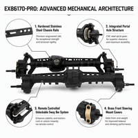 Camion RC Crawler Professionnel 1/10 RGT EX86170PRO Challenger 4x4 Brushless FOC avec Axe Portique, Treuil DIG et 2 Vitesses, pour Adultes, en Métal et Résine
