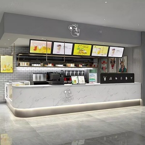 Mostrador de Exhibición para Tienda de Té de Burbujas y Café, Mostrador para Heladería, Madera Sólida, Iluminación LED, Ecológico, Resistente y Duradero - Product Image 3