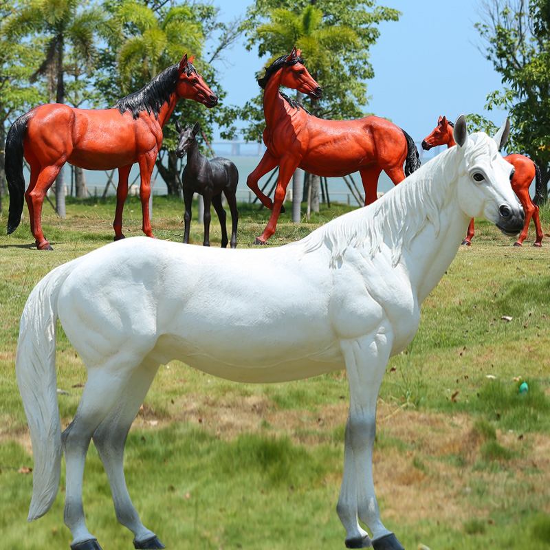 Supporto personalizza la decorazione del cavallo in resina animale/grande cavallo in fibra di vetro/vivid life size real horse decor