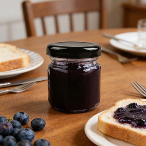 Pot à miel en verre transparent de style classique de 40 ml avec couvercle à visser - Product Image 1