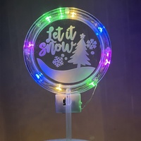 Nouvel arrivage Décoration de gâteau acrylique LED Joyeux Noël Fournitures de décoration de gâteau de Noël et du Nouvel An pour les fêtes