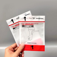 Sachet d'emballage personnalisé à fermeture éclair 3 côtés, blanc, petit format, avec fenêtre transparente pour accessoires