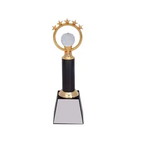 Piala akrilik kayu gaya Terbaru penghargaan sesuai pesanan desain/trofi plak Modern kustom untuk manajer pensiun