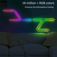 Lampes LED d'ambiance RGB à assembler soi-même, lampe murale intelligente pour la maison, alimentée par USB, noire/blanche, pour salle de jeu, chambre à coucher, synchronisation musicale, contrôle par application WiFi