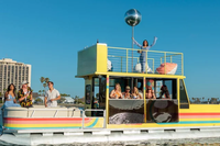 Bateau de fête de luxe à deux étages de 32 pieds en aluminium avec piste de danse et salon pour moteur hors-bord côtier