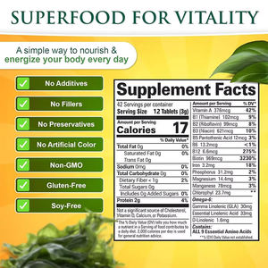 Tabletas de Espirulina 100% Orgánica Sin Azúcar de Marca Privada OEM en Bolsa con 9 Aminoácidos <span class=keywords><strong>Esenciales</strong></span> y Proteínas - Product Image 6