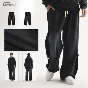 Pantalon décontracté pour homme ETAI, coupe mi-large, style urbain, effet délavé à la pulvérisation |   Cordon de serrage de haute qualité, anti-humidité - Product Image 2