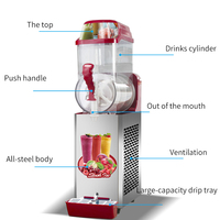 Machine à slush automatique à grande capacité en acier inoxydable commercial 220V, machine à slush électrique, boisson glacée, fruits frais, glace pilée