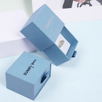 Sunny Pack Boîtes cadeaux de bijoux à tiroir personnalisées directement de l'usine Boîtes de boucles d'oreilles en papier bleu ciel et sac de pochette d'emballage