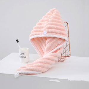 Serviette absorbante de haute qualité en gros, foulard long et absorbant, bonnet de séchage élastique pour cheveux avec nœud pour la douche et le bain - Product Image 2