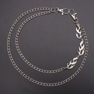 Chaîne de taille Yueli Flame pour femmes, en alliage de zinc, double couche, style hip-hop, pour boîte de nuit, style streetwear, chaîne de corps tendance - Product Image 4