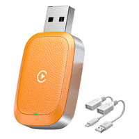 Adaptateur sans fil 2-en-1 CarPlay et Android Auto 2026 amélioré, texture cuir, dongle USB Plug & Play, aucune pilote requis, boîtier intelligent