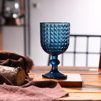 Gobelets en verre bleu de couleur unie modernes lavables au lave-vaisselle verrerie en cristal gaufré multicolore verres à eau pour fête mariage