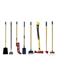 Ensemble d'outils de lutte contre les incendies forestiers - 8 pièces avec manche en fibre de verre, kit d'outils de sécurité incendie