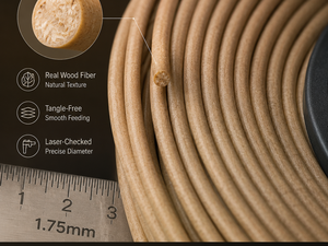 เส้นพลาสติก PLA สำหรับเครื่องพิมพ์ 3 มิติ ยี่ห้อ Yiqiu3D ขนาด 1.75 มม. สำหรับงานขึ้นรูป ทนความร้อนได้ถึง 220 องศาเซลเซียส ให้พื้นผิวลายไม้สมจริง เหมาะสำหรับงานจำลองวัสดุธรรมชาติ ใช้ได้กับเครื่องพิมพ์ Bambu Lab - Product Image 2