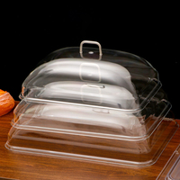 Plateaux en plastique transparent pour boulangeries en gros, boîtes à gâteaux, sandwichs, hot-dogs, couvercles durables, écologiques, respirants