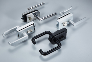 Piastra di alluminio <span class=keywords><strong>ACCA</strong></span> serratura porta a battente vetro a vetro senza cornice serratura porta con maniglia a leva - Product Image 4