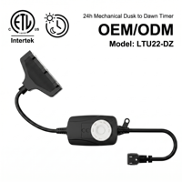 Nuevo Temporizador Mecánico Fotocelular Linsheng con Certificación ETL, 15A 125V, para Exteriores, SJTW, de 24 Horas, con 3 Tomas de Corriente NEMA 5-15R con Conexión a Tierra