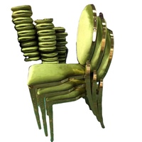 Mobilier d'extérieur spécial moderne or Chaises d'événement en acier inoxydable vert clair Garden Party Chair Bride and Groom Wedding Chairs