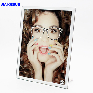 Maikeub bingkai foto kaca kosong sublimasi, rangka foto kaca 8 inci dengan tepi cermin BL-01 180*230MM - Product Image 3