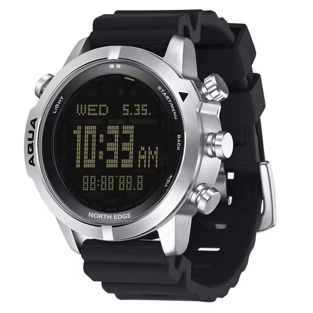 NORTH EDGE Outdoor Sports Digital Watch Waterproof 50M Sports Bracelet Outdoor Climbing 3D Step Stopwatch Light Countdown Aqua