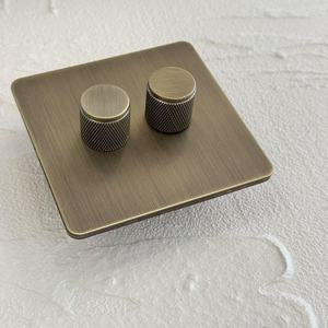 86 duvara monte ışık anahtarı Retro yeşil bronz geçiş paslanmaz çelik İngiltere ab avrupa evrensel soket 1/2/3/4 Gang 2 yollu <span class=keywords><strong>Dimmer</strong></span> - Product Image 1