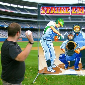 Productos de alquiler para parques de atracciones y carnavales: Juego de lanzamiento de béisbol con marco, estilo 'Strike Em Out', para fiestas de feria y eventos deportivos interactivos. - Product Image 6