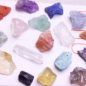 Wholesale Natural Irregular Mixed Crystal Raw Stones Pendant Rough Crystal Stone with Holes for Healing
