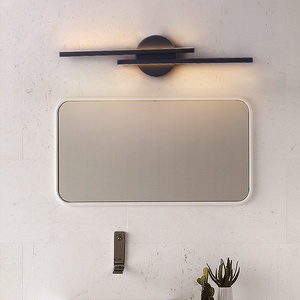 Miroir <span class=keywords><strong>de</strong></span> <span class=keywords><strong>salle</strong></span> <span class=keywords><strong>de</strong></span> <span class=keywords><strong>bain</strong></span> LED mural au <span class=keywords><strong>design</strong></span> moderne et épuré, avec double barre, étanche, anti-buée, commande par bouton, sans perçage - Product Image 3