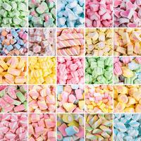 OEM Vente en gros Personnalisé Saveurs multiples Fruité Fraise Forme de dessin animé multicolore Guimauve Crème glacée Confiserie Barbe à papa