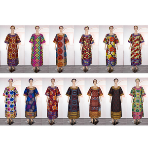 Robe africaine Ankara H&D WS023 pour femmes, robe de mariage traditionnelle africaine <span class=keywords><strong>en</strong></span> tissu <span class=keywords><strong>wax</strong></span> avec écharpe - Product Image 5