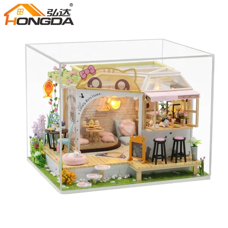 Casa de muñecas en miniatura para niños, muebles de casa de muñecas en miniatura con baterías, 1:12, nuevo diseño, 2021