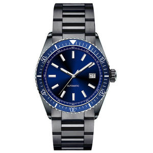 Montre mécanique lumineuse pour homme personnalisée avec verre saphir, lunette en or jaune, mouvement automatique double, disponible en plusieurs couleurs - Product Image 5