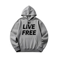 Fábrica personalizada O cuello sudadera hombres suéter suelto con bolsillos Street Art texto Sudadera con capucha hombres manga larga
