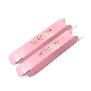 Lipstick Box High Quality Custom Logo Lipstick Packing Pink Paper Boxes Gift Packaging Box With Gold Foiled Stamping