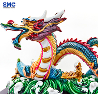 Figurine 3D de dragon chinois sculpté en résine sur base, personnalisée OEM SMC, créature mythique, animal, décoration de bureau et de maison, objet d'art de collection