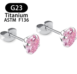 ต่างหูไทเทเนียม F136 ASTM แบบหมุดเกลียวเจาะไปข้างหน้าต่างหูสตั๊ดกลม - Product Image 4